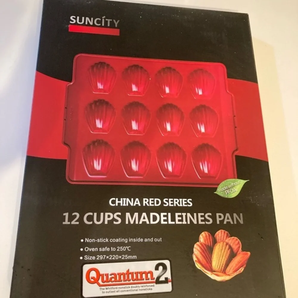 SUNCITY 12 cups madeleines, Carbon Steel Baking Pan with Nonstick Ceramic Coatin